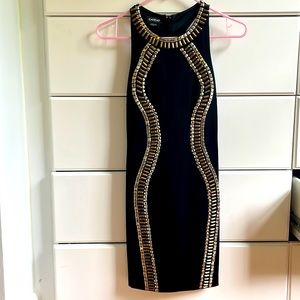 Bebe Black dress with bead/sequin detail